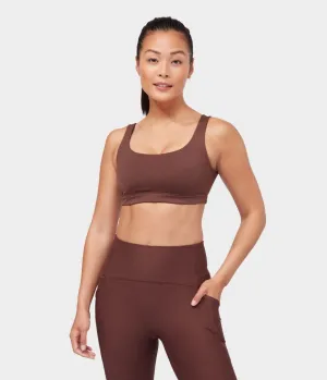 Manduka Apparel - Women's Presence Bra - Deeply Rooted Brown