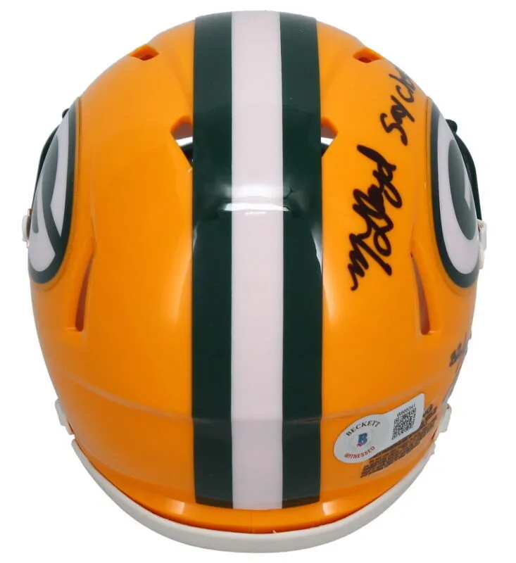 MarShawn Lloyd Autographed "Say Cheese" Packers Mini Helmet Beckett GDL LE 32/32