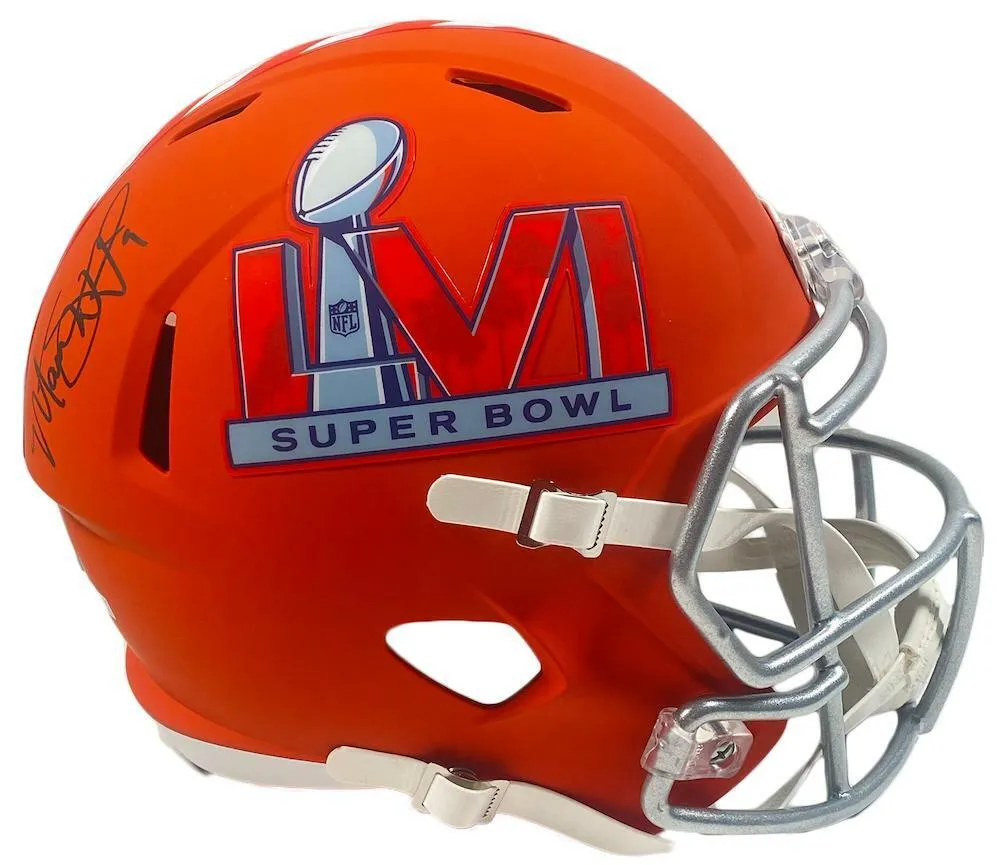 MATTHEW STAFFORD Autographed Rams Super Bowl LVI Full Size Speed Helmet FANATICS