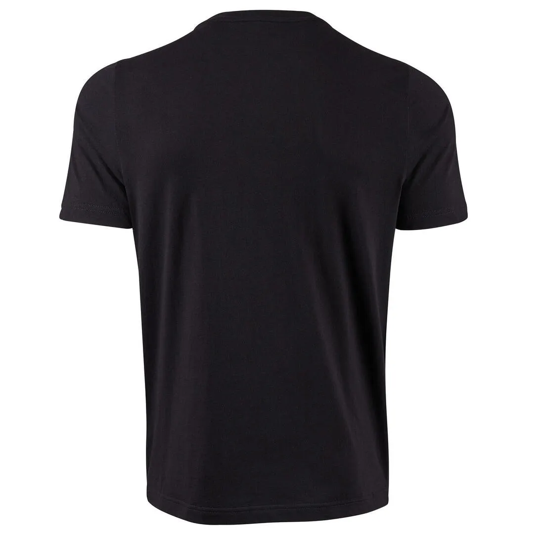 Men's Short-Sleeved Fitted Crew Neck Cotton Fitness T-Shirt - Black
