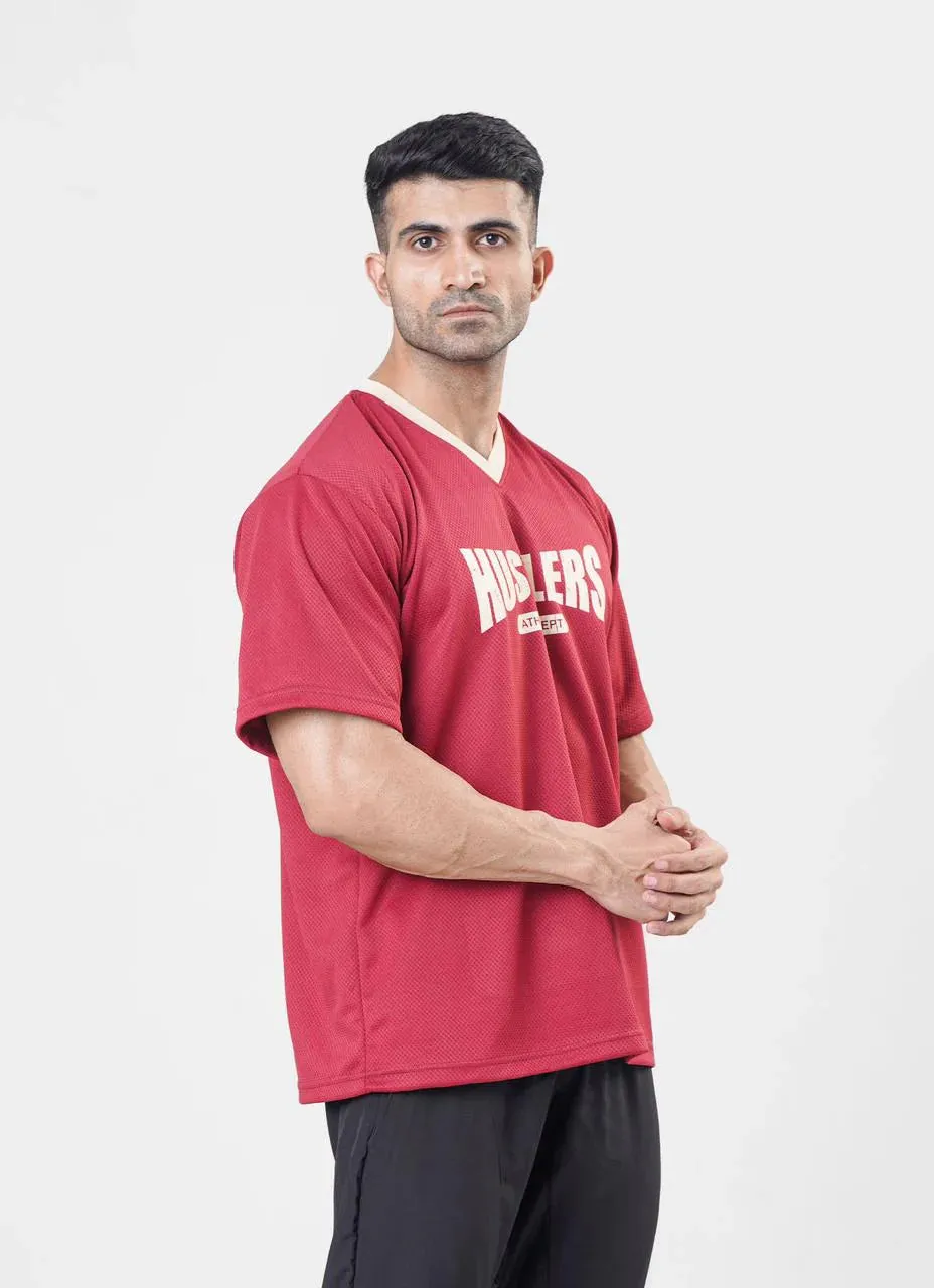 Mesh Basketball Tshirt Maroon