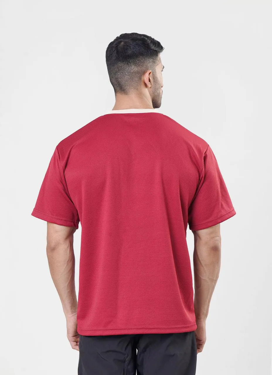Mesh Basketball Tshirt Maroon