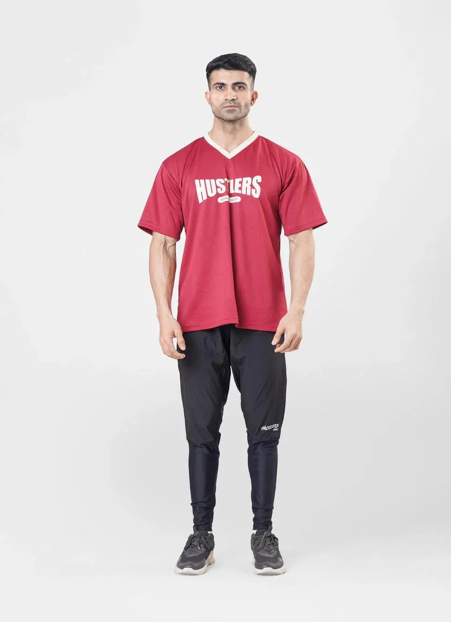 Mesh Basketball Tshirt Maroon