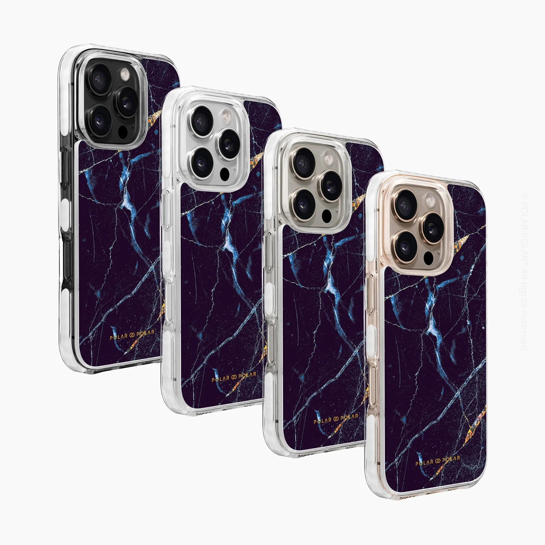 Midnight Marble - iPhone 16 Pro Max Clear Bumper MagSafe Case