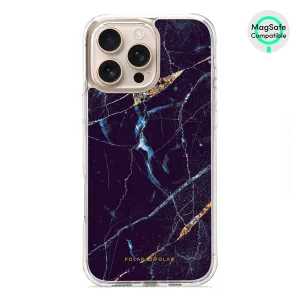 Midnight Marble - iPhone 16 Pro Max Clear Bumper MagSafe Case