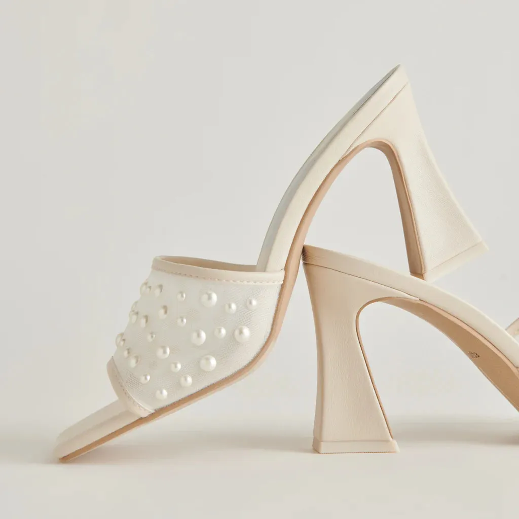 Narda Pearl Ivory Mesh Heel