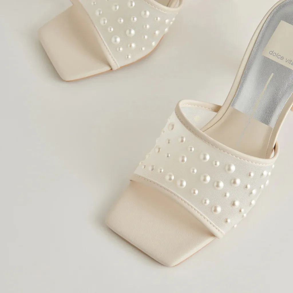 Narda Pearl Ivory Mesh Heel