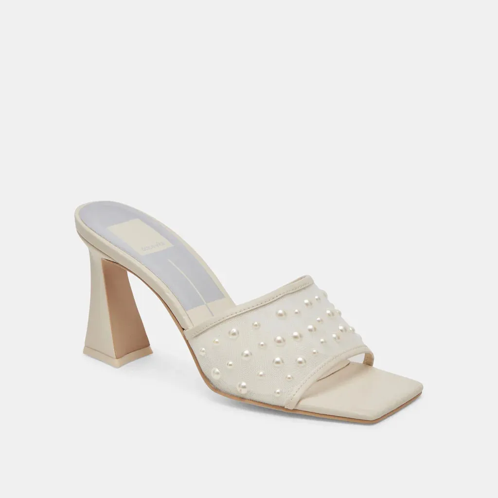Narda Pearl Ivory Mesh Heel