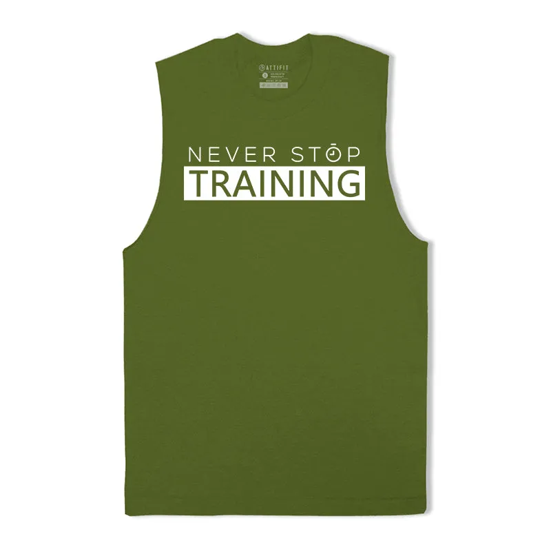 Never Stop Training Print Graphic Tank Top