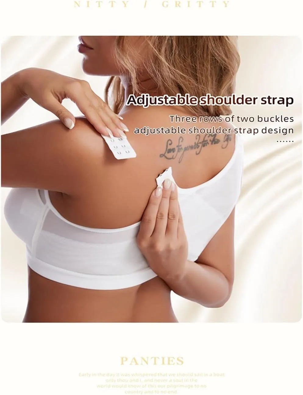 NEW Front Closure Posture Corrector Lift Up Bra Women Push Up Cross Back Underwear Shockproof Sports Support Fitness Vest Bras, White, Sz L