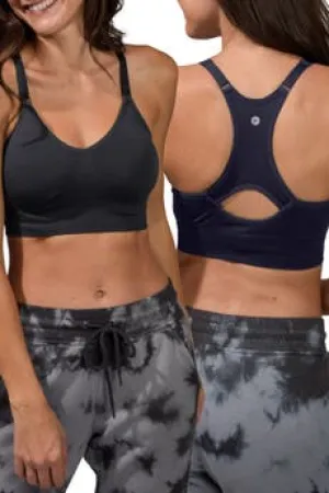 New Nordstrom 90 degree by Reflex Sports Bra with removable cups in Black, Sz M!