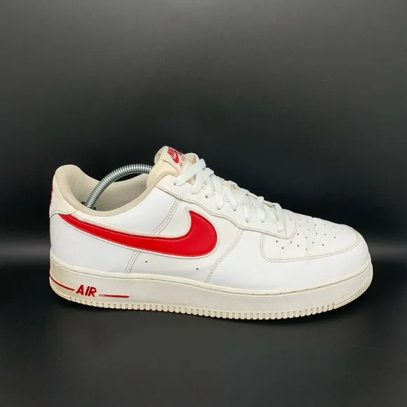 Nike Air Force 1 ‘07 Low White/Gym Red Shoes Men’s Sz 13
