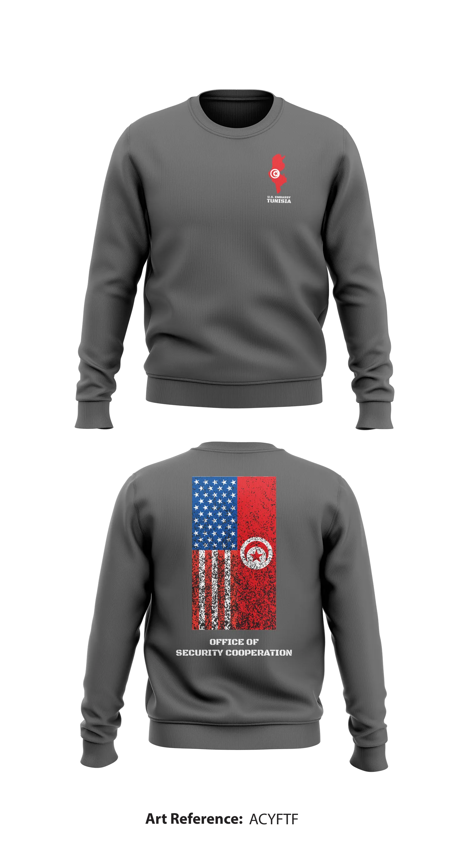 Office of Security Cooperation, Tunisia Store 1 Core Men's Crewneck Performance Sweatshirt - ACYftF