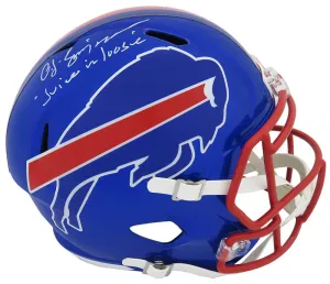 O.J. Simpson Signed Bills FLASH Riddell F/S Speed Replica Helmet w/Juice -SS COA