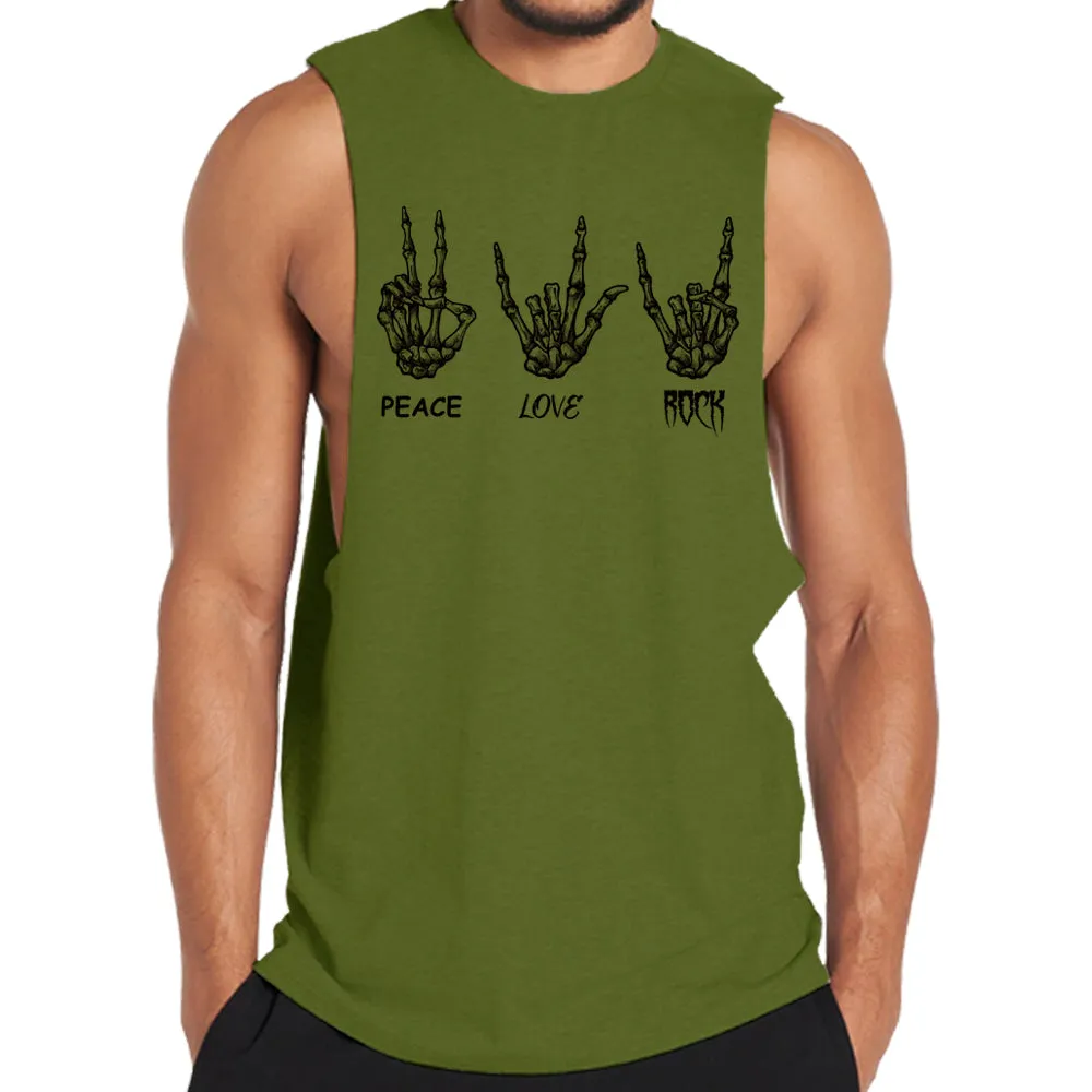 Peace Love Rock Graphic Tank Top