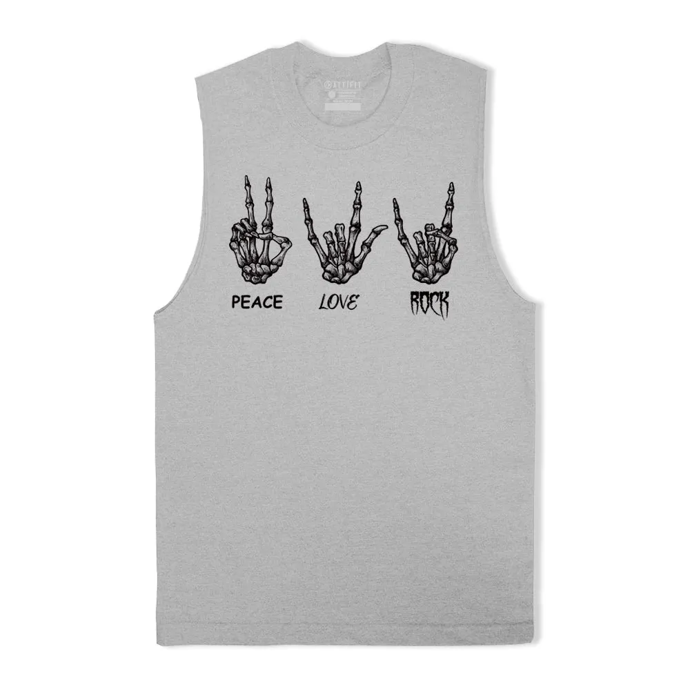 Peace Love Rock Graphic Tank Top