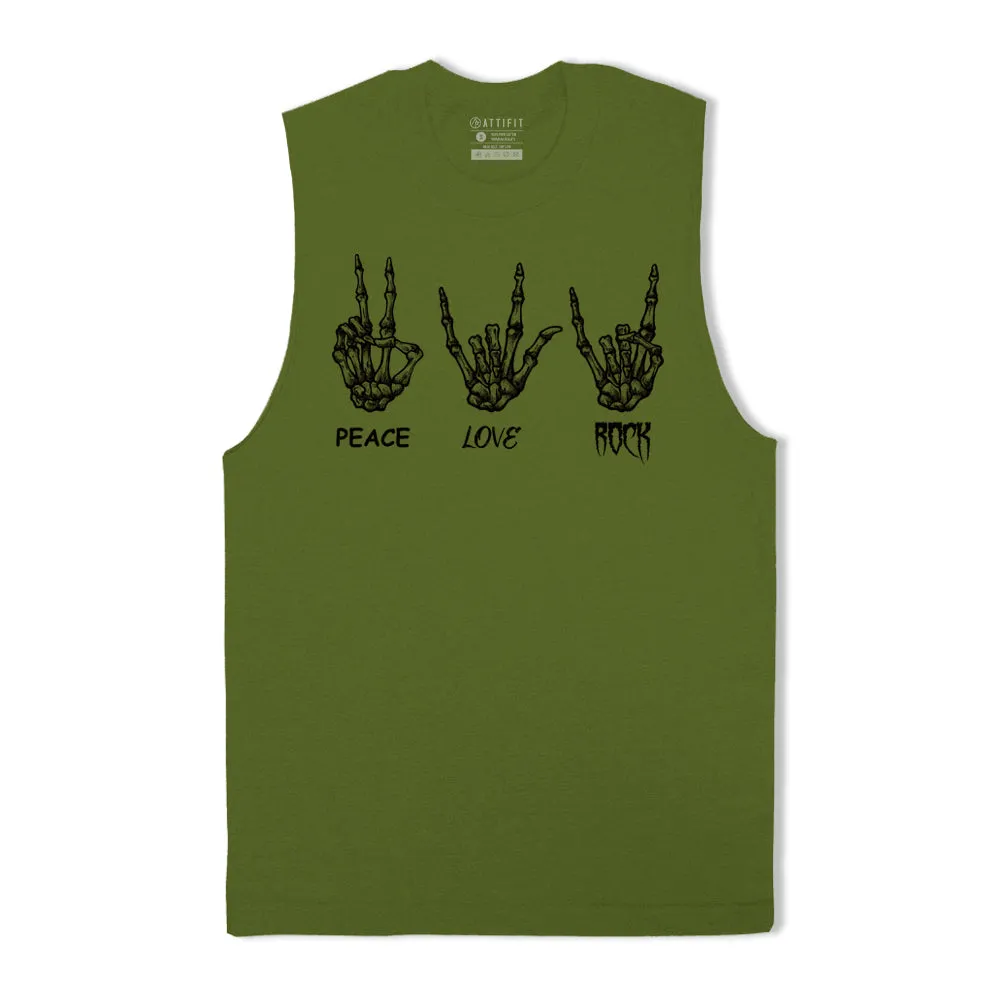 Peace Love Rock Graphic Tank Top