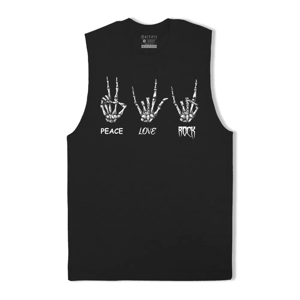 Peace Love Rock Graphic Tank Top