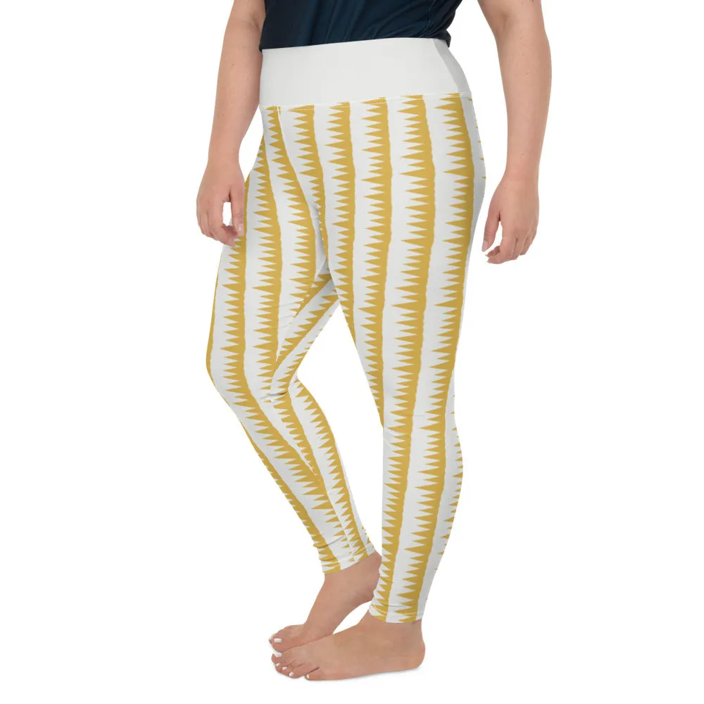 Plus Size Leggings, Tiger Teeth Orange