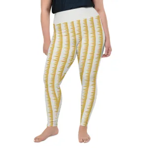 Plus Size Leggings, Tiger Teeth Orange
