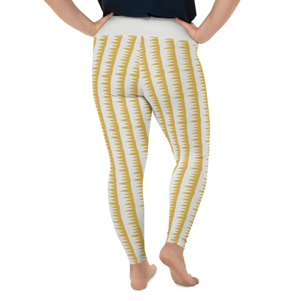 Plus Size Leggings, Tiger Teeth Orange