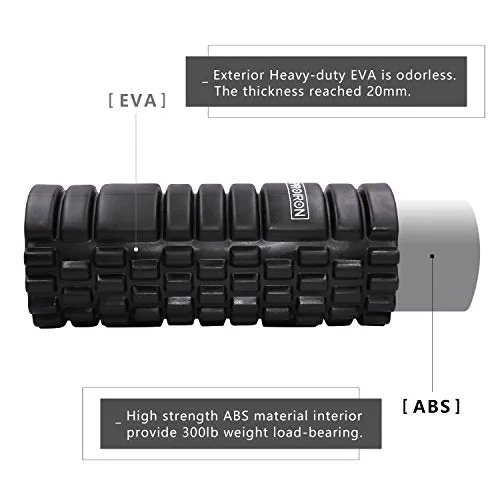 PROIRON Foam Roller Massage(BLACK), Body Roller for Muscle Physio Therapy, Ultra Lightweight Body Roller for Pain Relief, Perfect for Fitness Sports Home Gym
