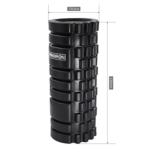PROIRON Foam Roller Massage(BLACK), Body Roller for Muscle Physio Therapy, Ultra Lightweight Body Roller for Pain Relief, Perfect for Fitness Sports Home Gym