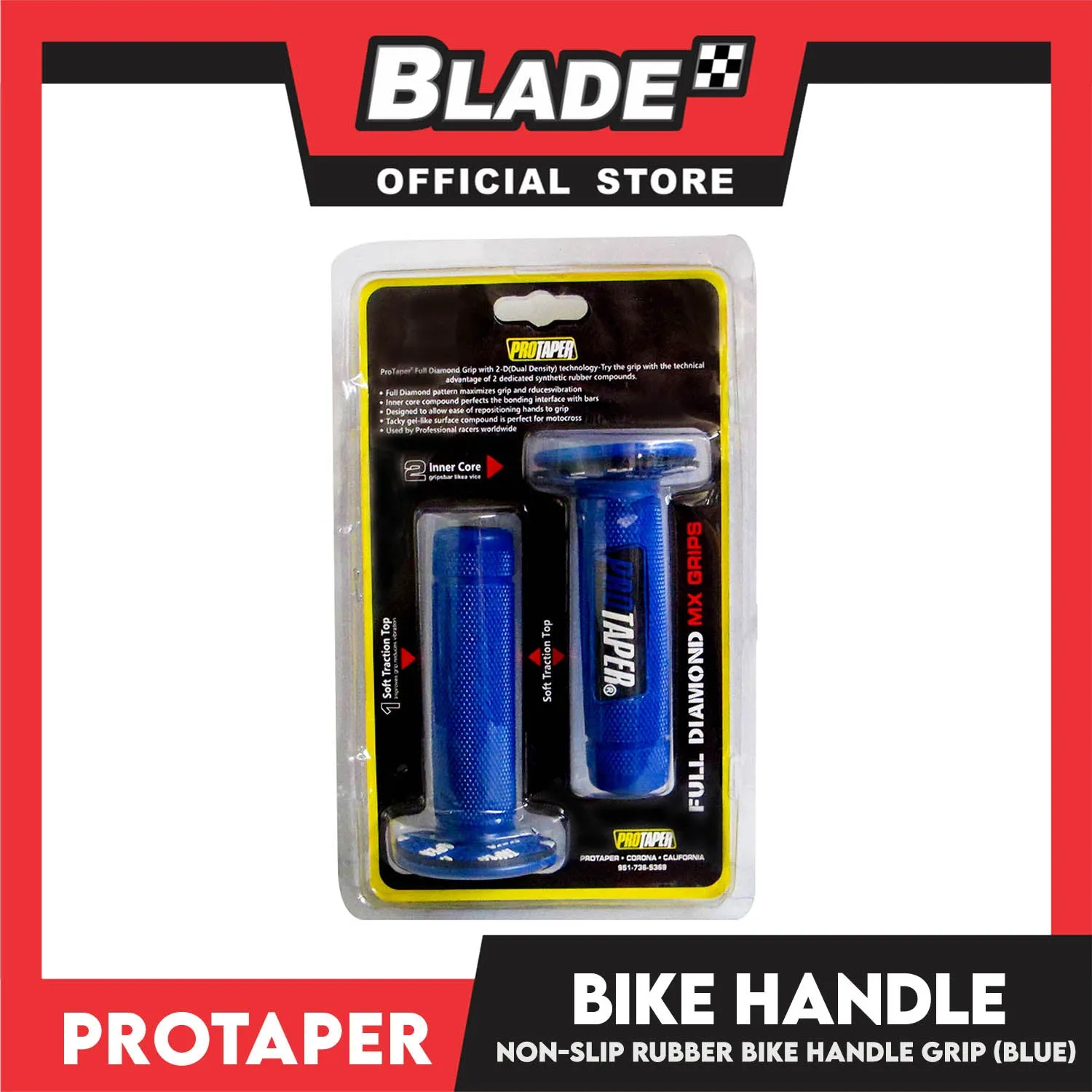 Protaper Rubber Bike Handle Grip (Blue)