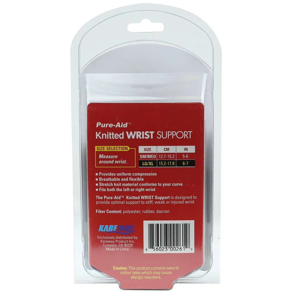 Pure-Aid Knitted Wrist Support (LG-XL) | 2pk