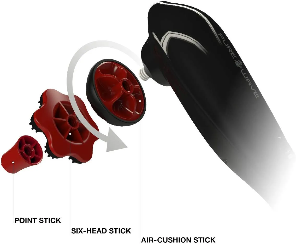 PUREWAVE™ CM-07 Dual Motor Percussion   Vibration Therapy Massager (Black) | Official Patented CM-07™ | Treat pain for back, sciatica, neck, leg, foot, plantar fasciitis, tendinitis, arthritis, sports