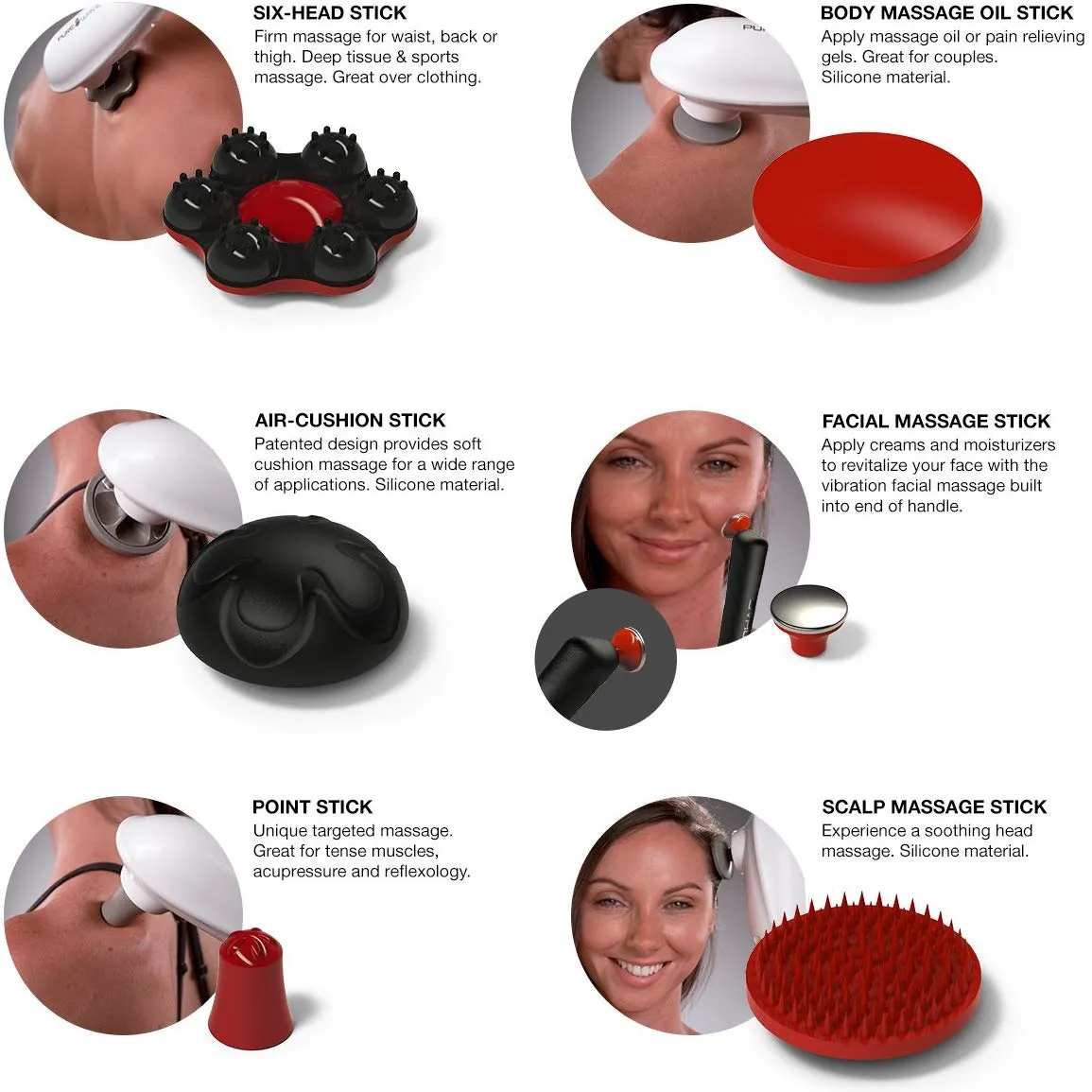 PUREWAVE™ CM-07 Dual Motor Percussion   Vibration Therapy Massager (Black) | Official Patented CM-07™ | Treat pain for back, sciatica, neck, leg, foot, plantar fasciitis, tendinitis, arthritis, sports