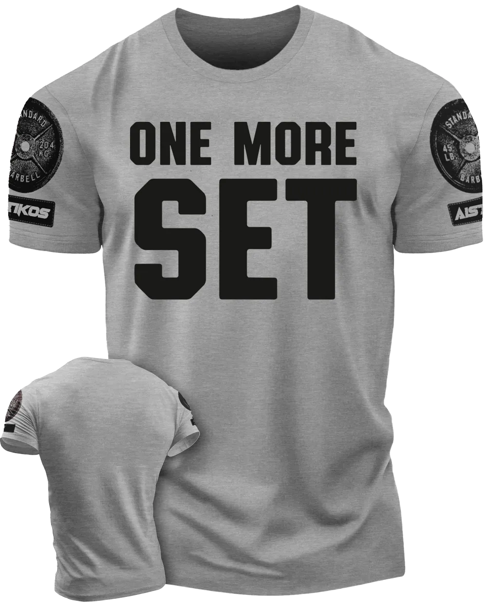 "One More Set" Funny Motivational Workout Gym T-Shirt for Men
