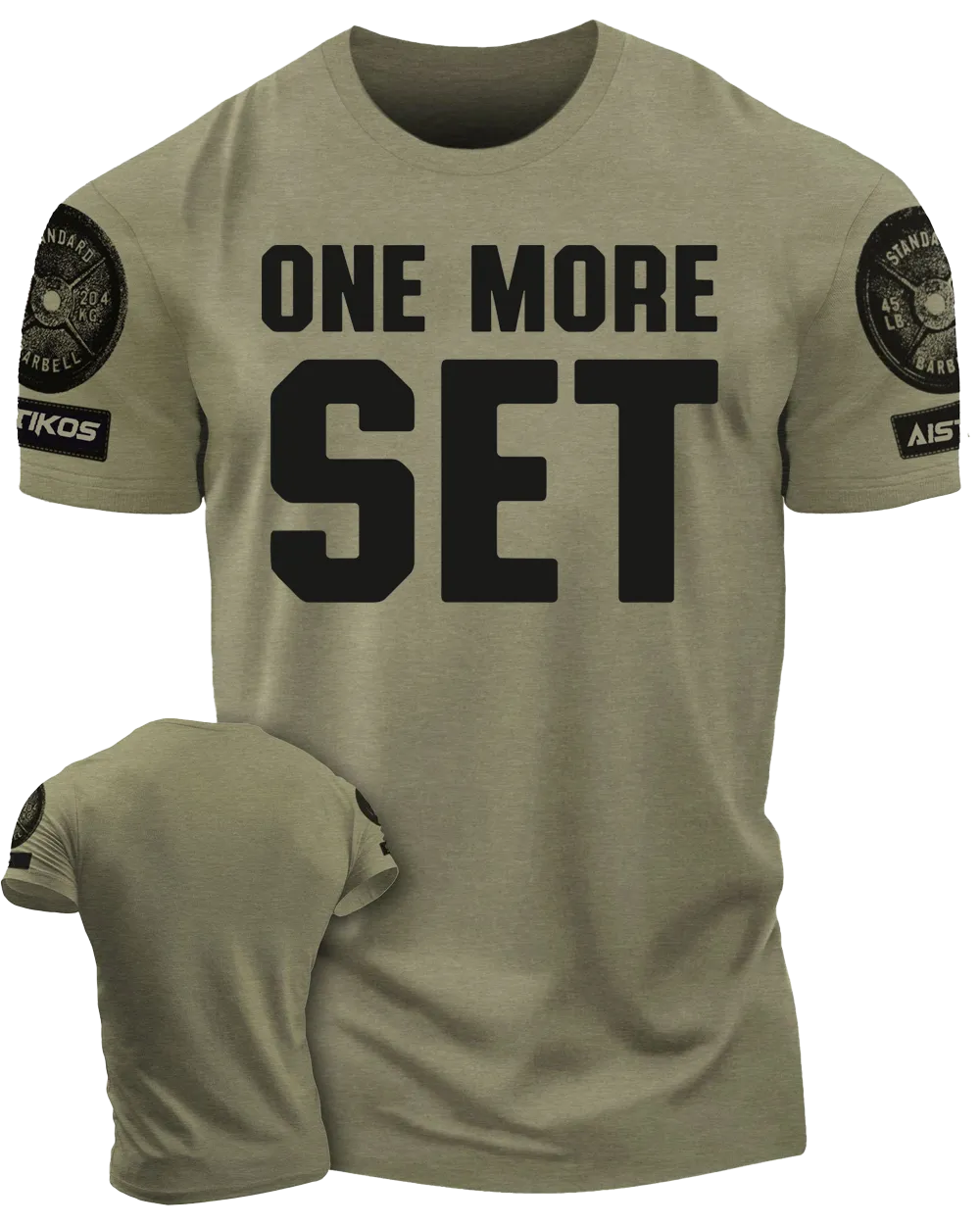 "One More Set" Funny Motivational Workout Gym T-Shirt for Men