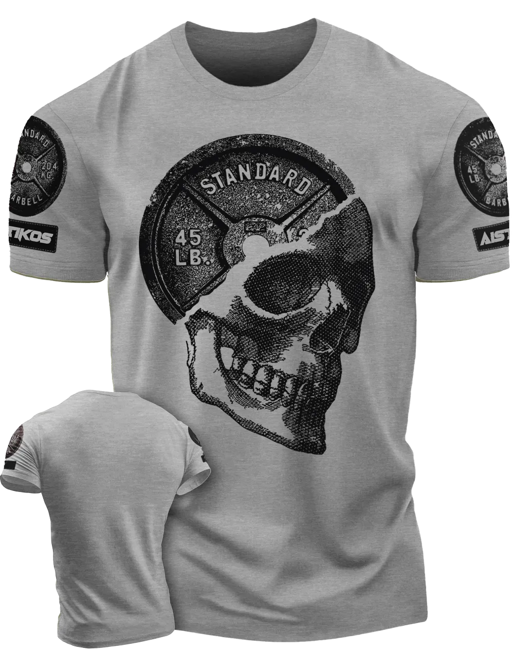 "Skullplate" Funny Motivational Workout T-Shirt for Men