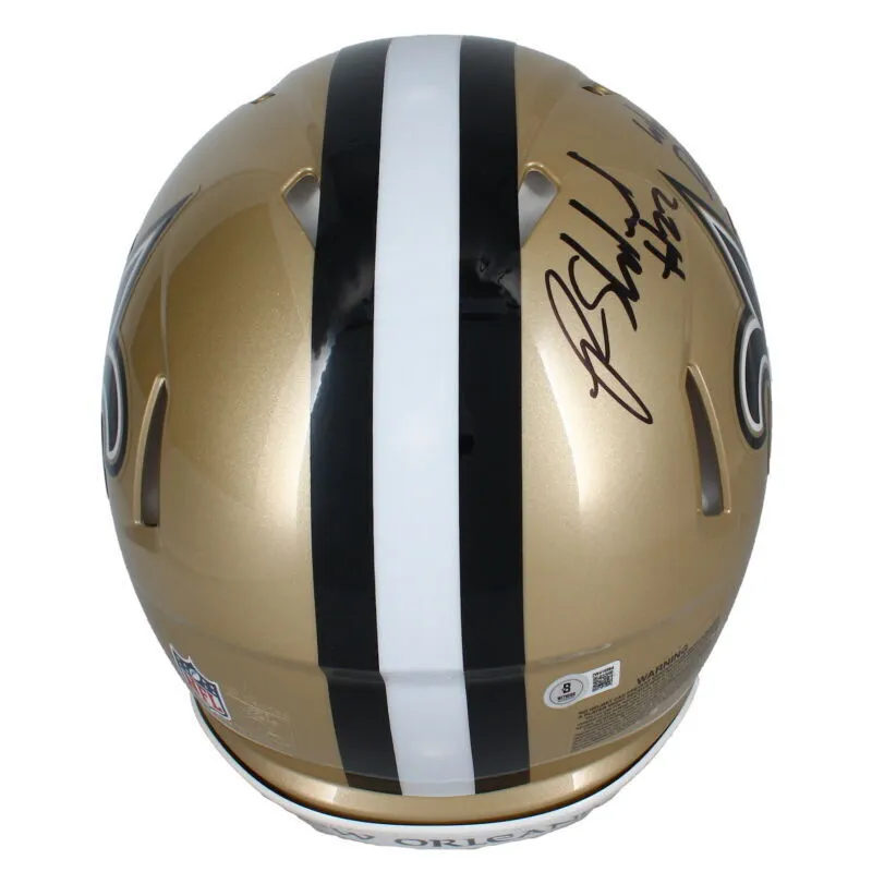 Rashid Shaheed Autographed "Who Dat" Saints Authentic Speed Helmet Beckett