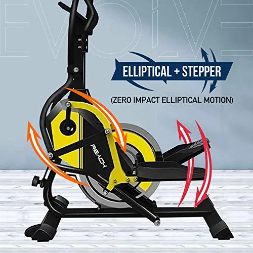 Reach Evolve Elliptical Cross Trainer for Home   Stepper | 2-in-1 Exercise Fitness Equipment for Home Gym | Magnetic Resistance & Digital Monitor | 12 Months Warranty