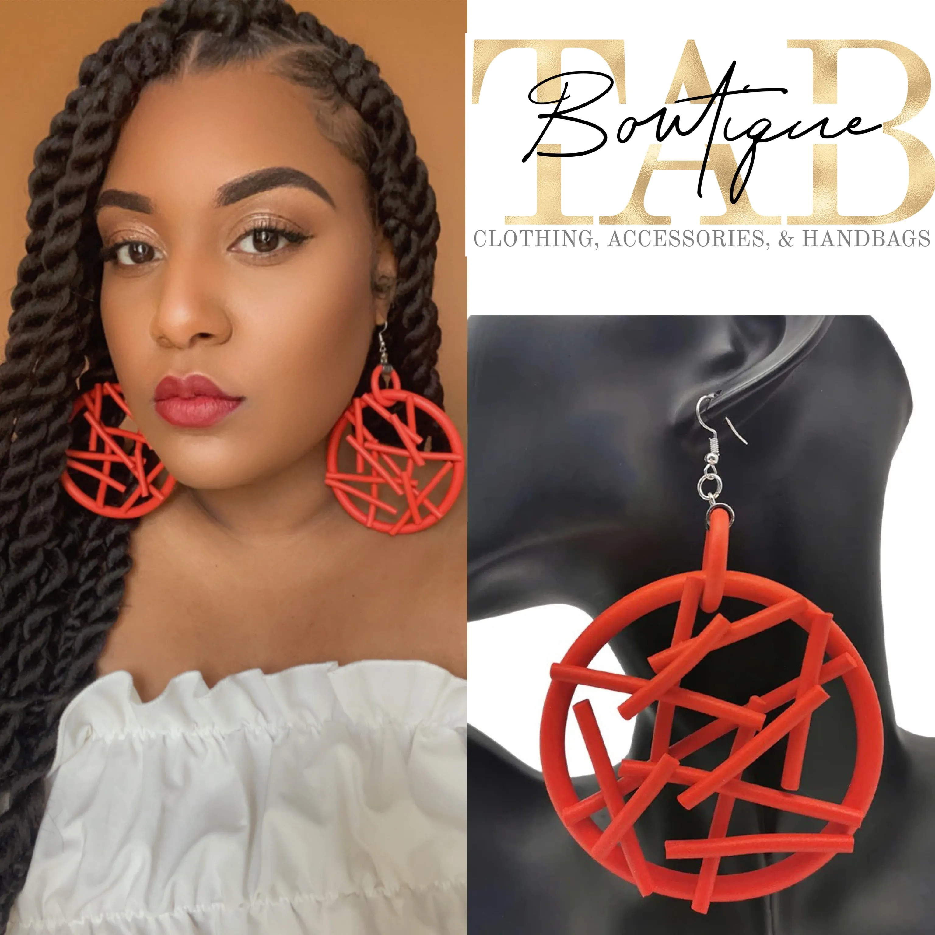 Red Jungle Gym Earrings
