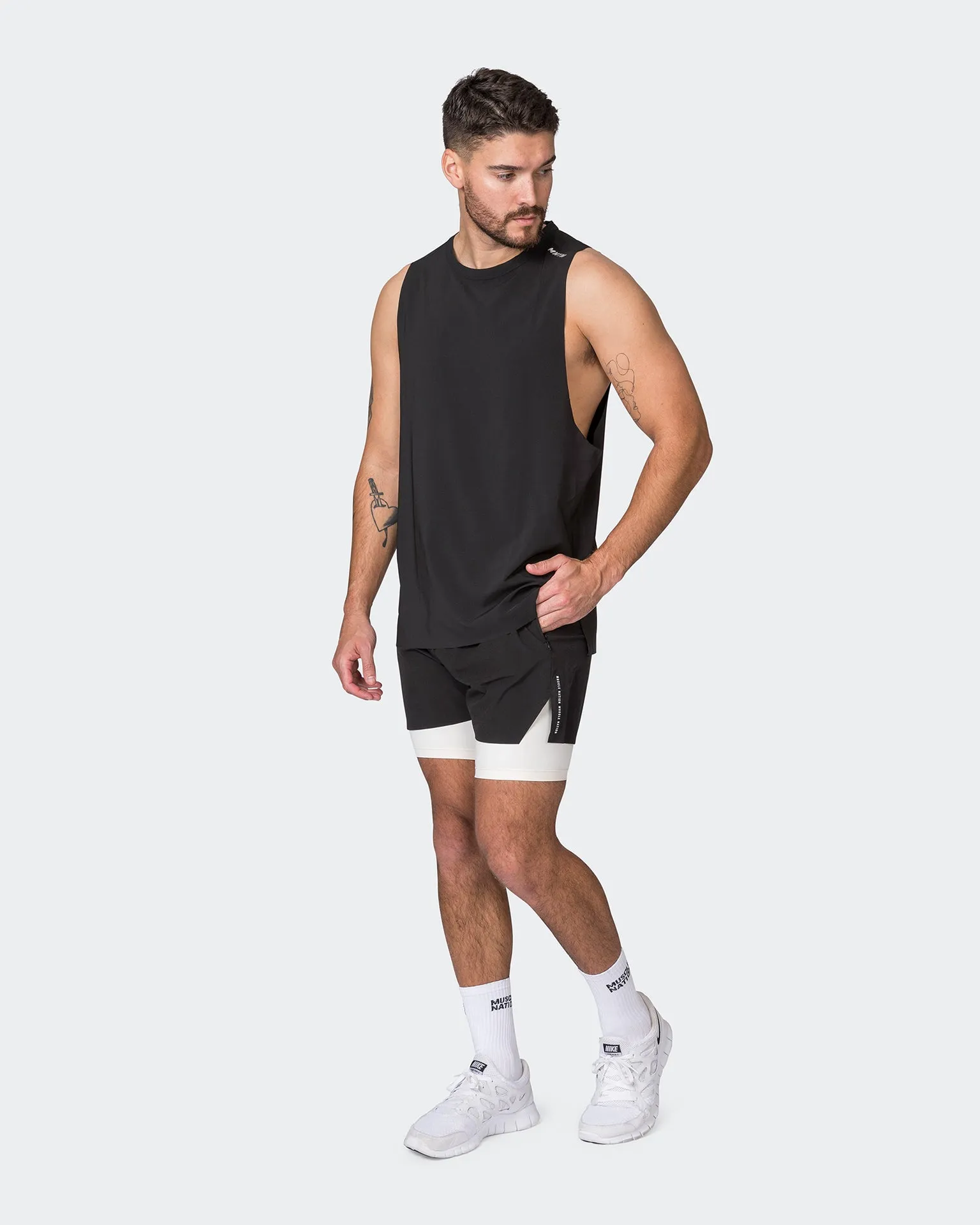 Replay Laser Cut Tank - Black