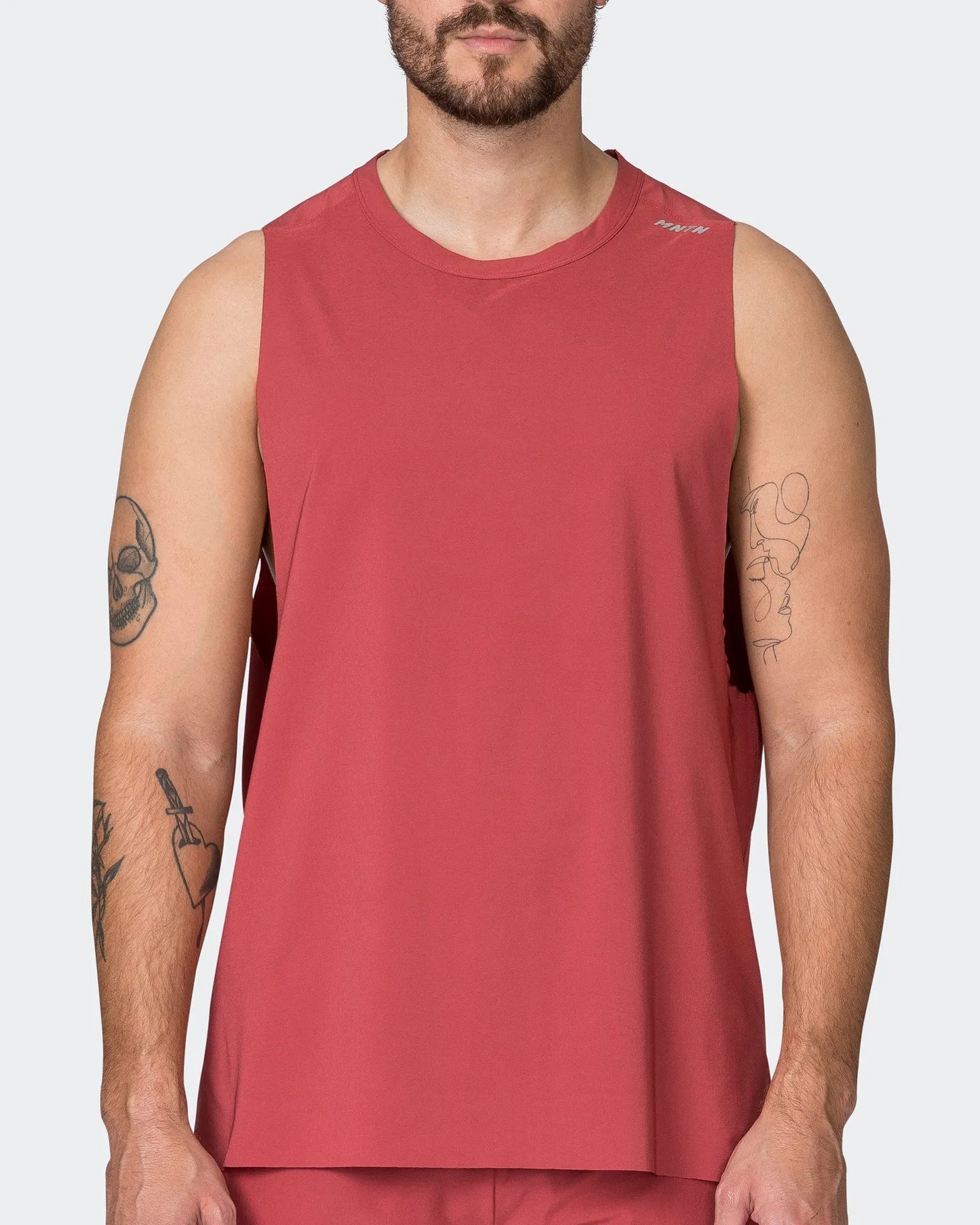 Replay Laser Cut Tank - Dusty Red