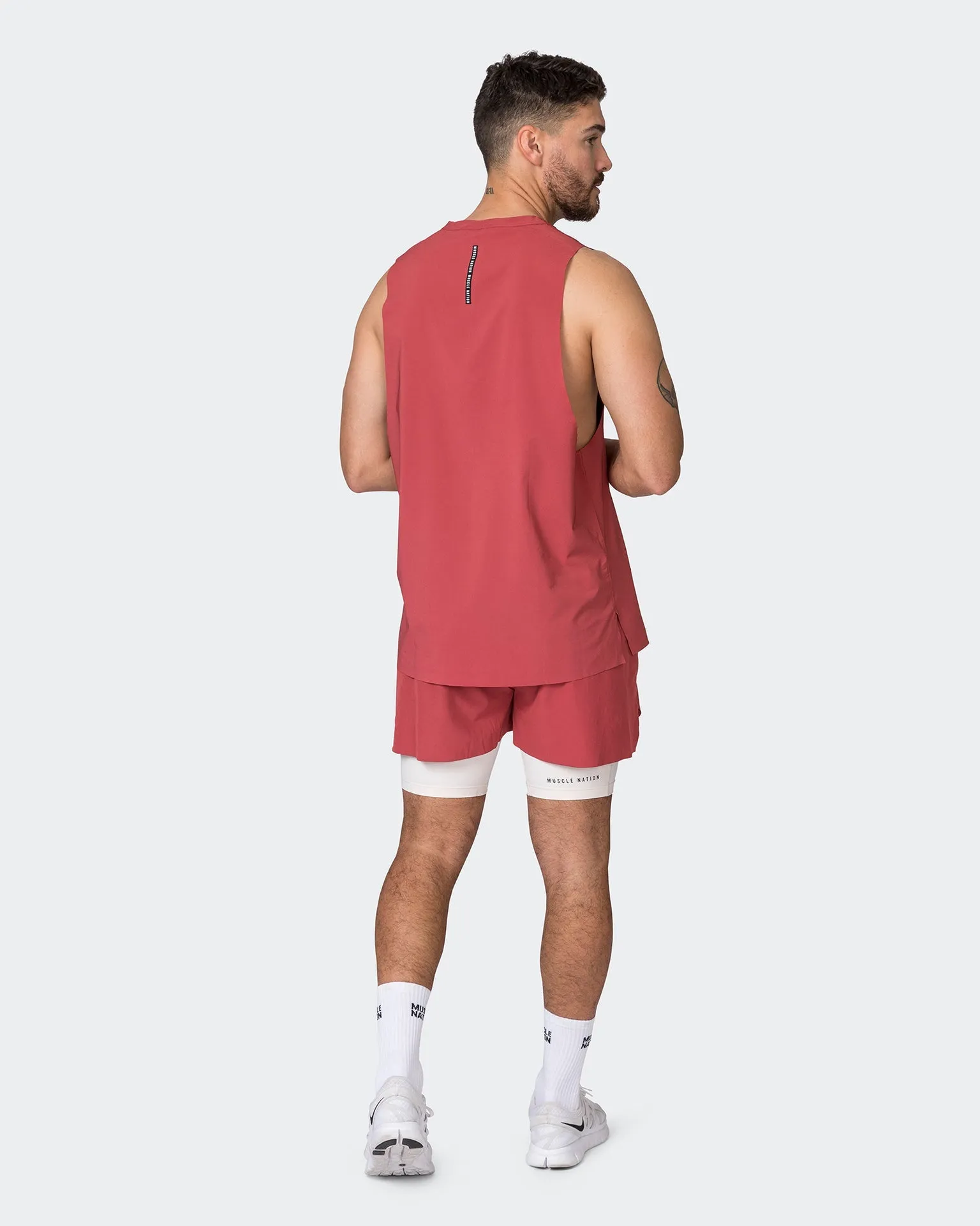 Replay Laser Cut Tank - Dusty Red