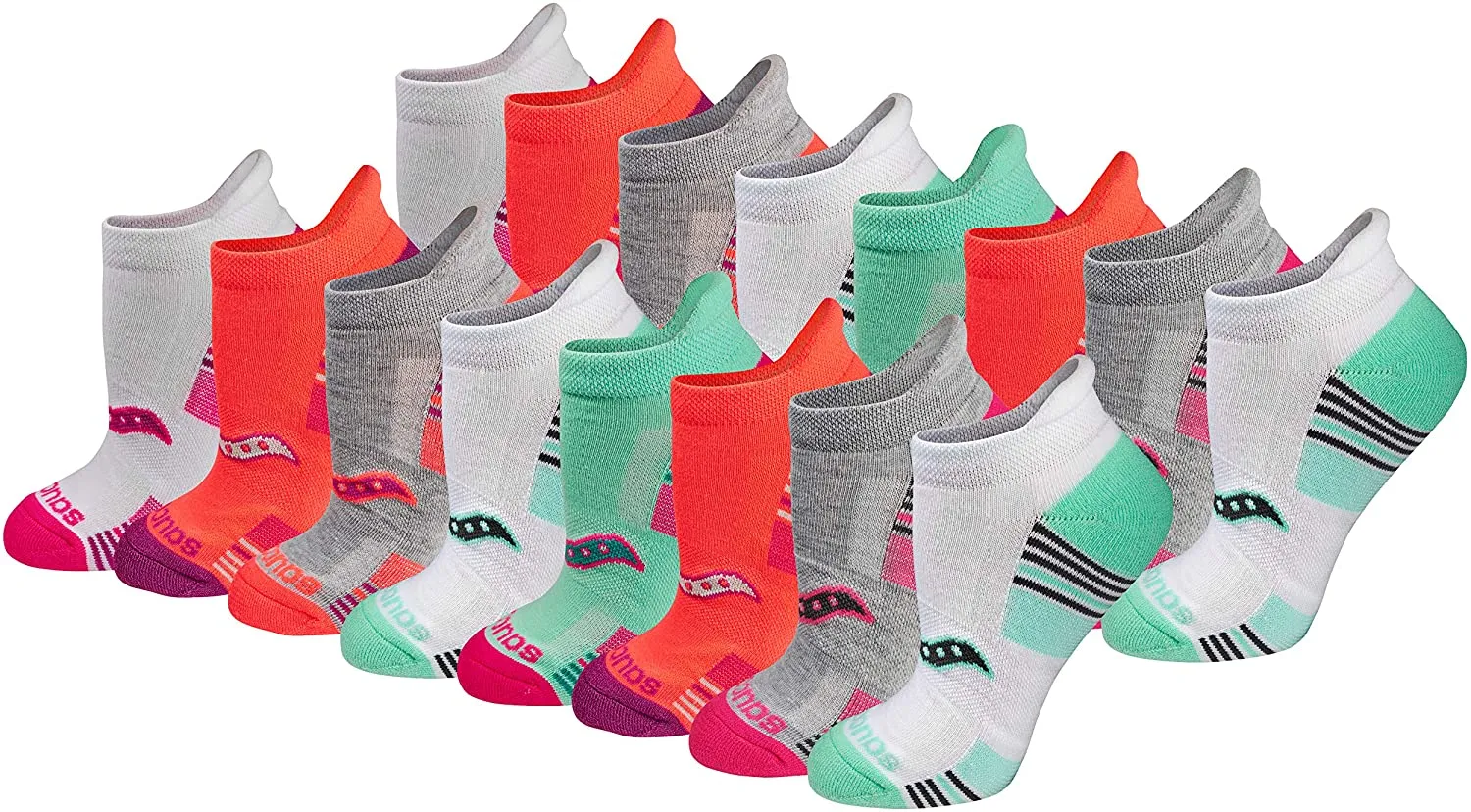 Saucony Women's Performance Heel Tab Athletic Socks (8 & 16 Pairs)