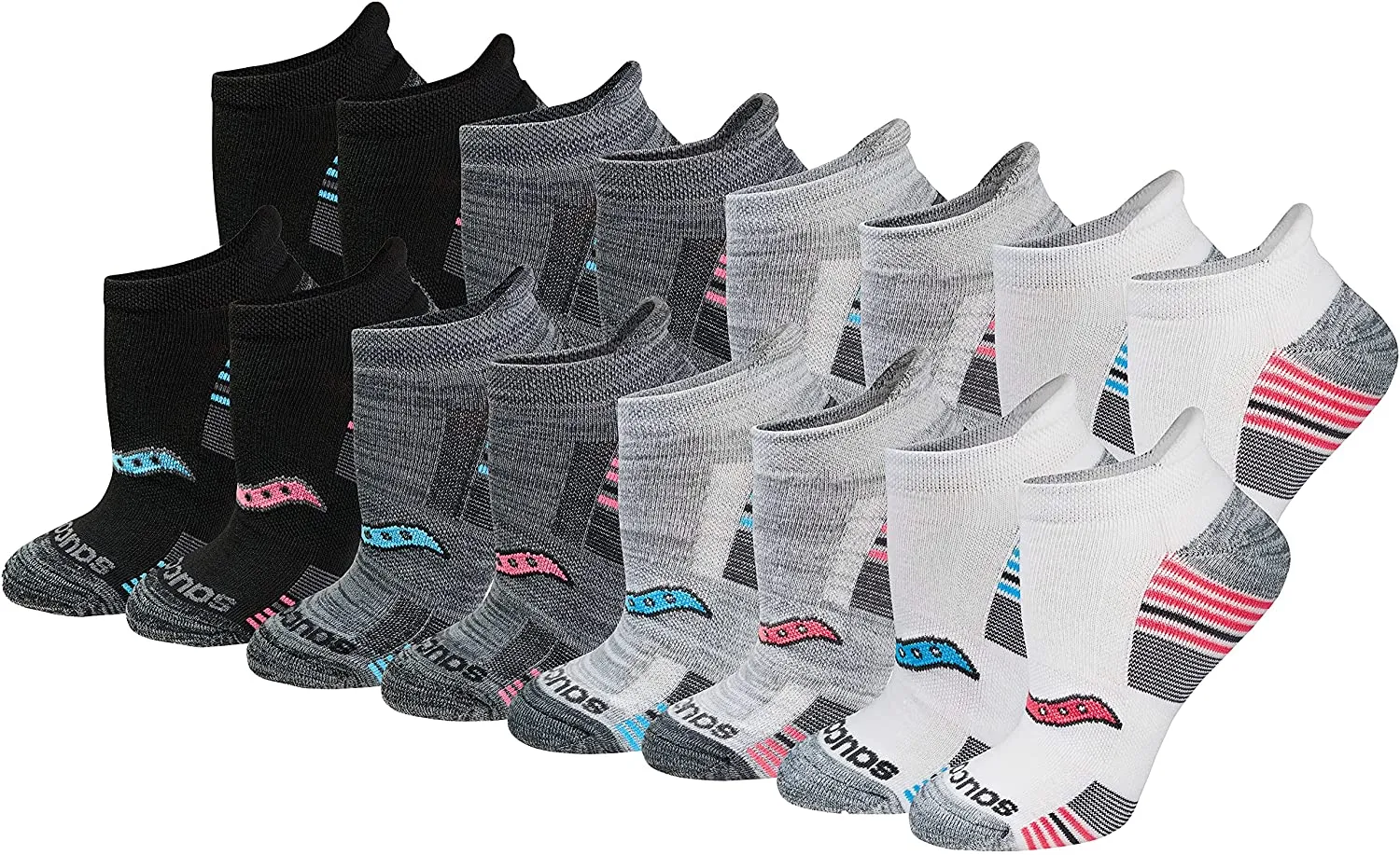 Saucony Women's Performance Heel Tab Athletic Socks (8 & 16 Pairs)