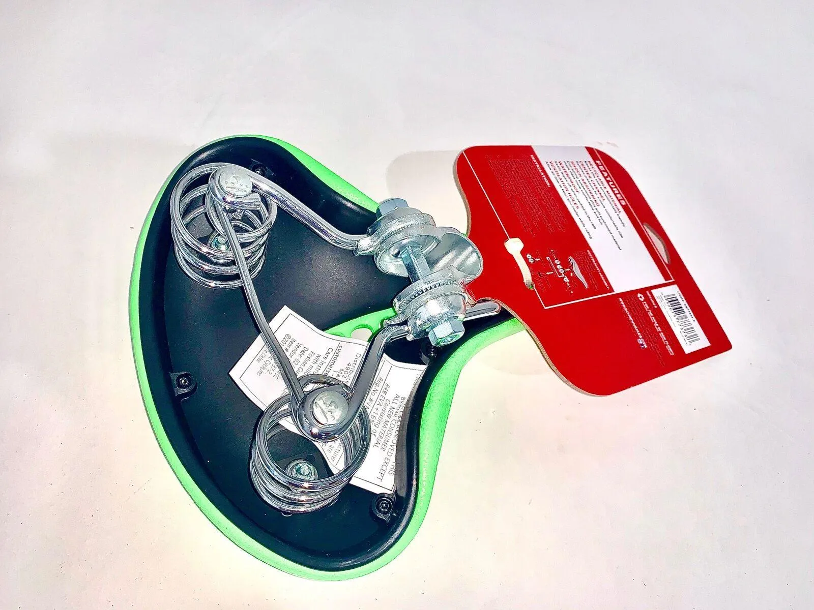 Schwinn Eco Comfort Spring Suspension Bike Seat Lime Green Bike Saddle Seat NEW