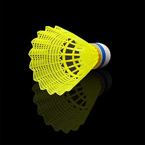 Senston Nylon Badminton Shuttlecocks Sports Birdies Shuttlecock 12PCS for Outdoor Indoor Sports Activities - Yellow