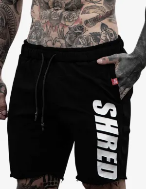 SHREDDED - Raw Fleece Shorts - Black