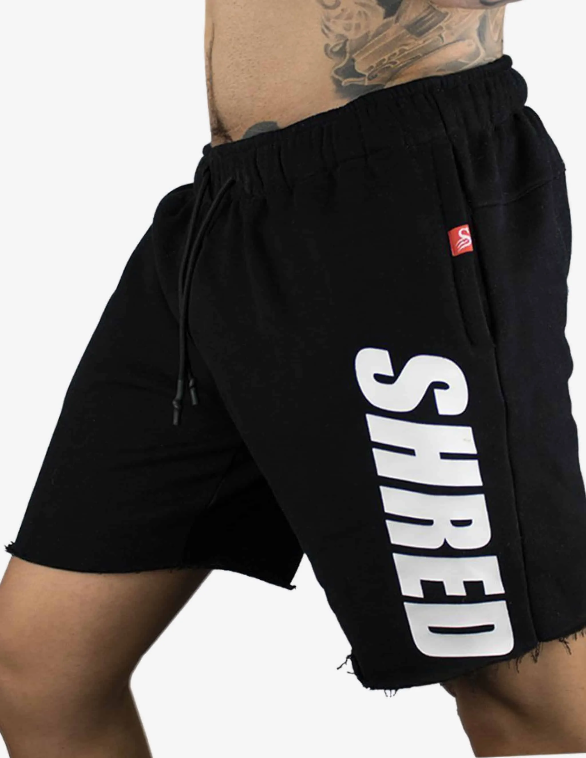 SHREDDED - Raw Fleece Shorts - Black