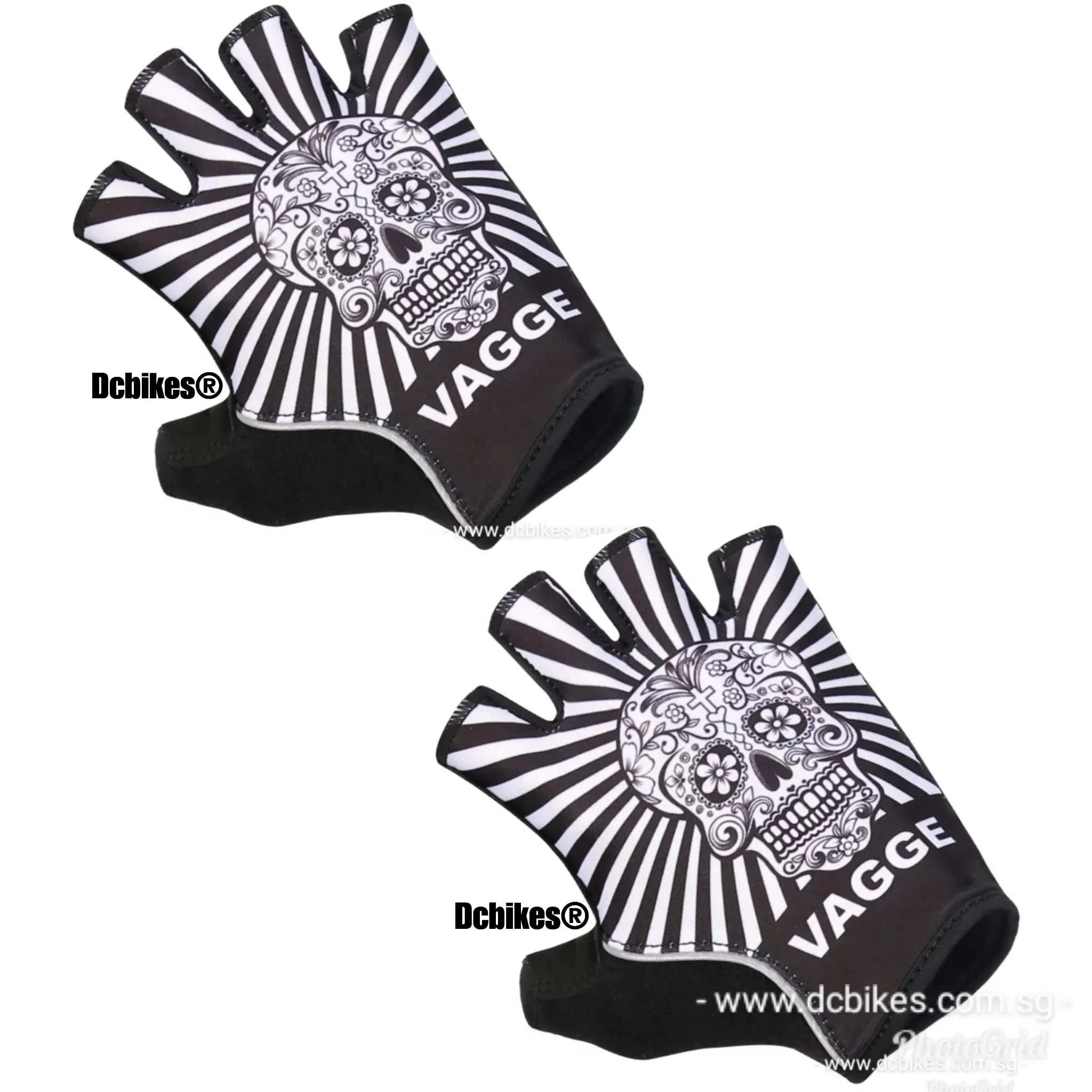 Skull MTB Half Finger Protective Gel Gloves