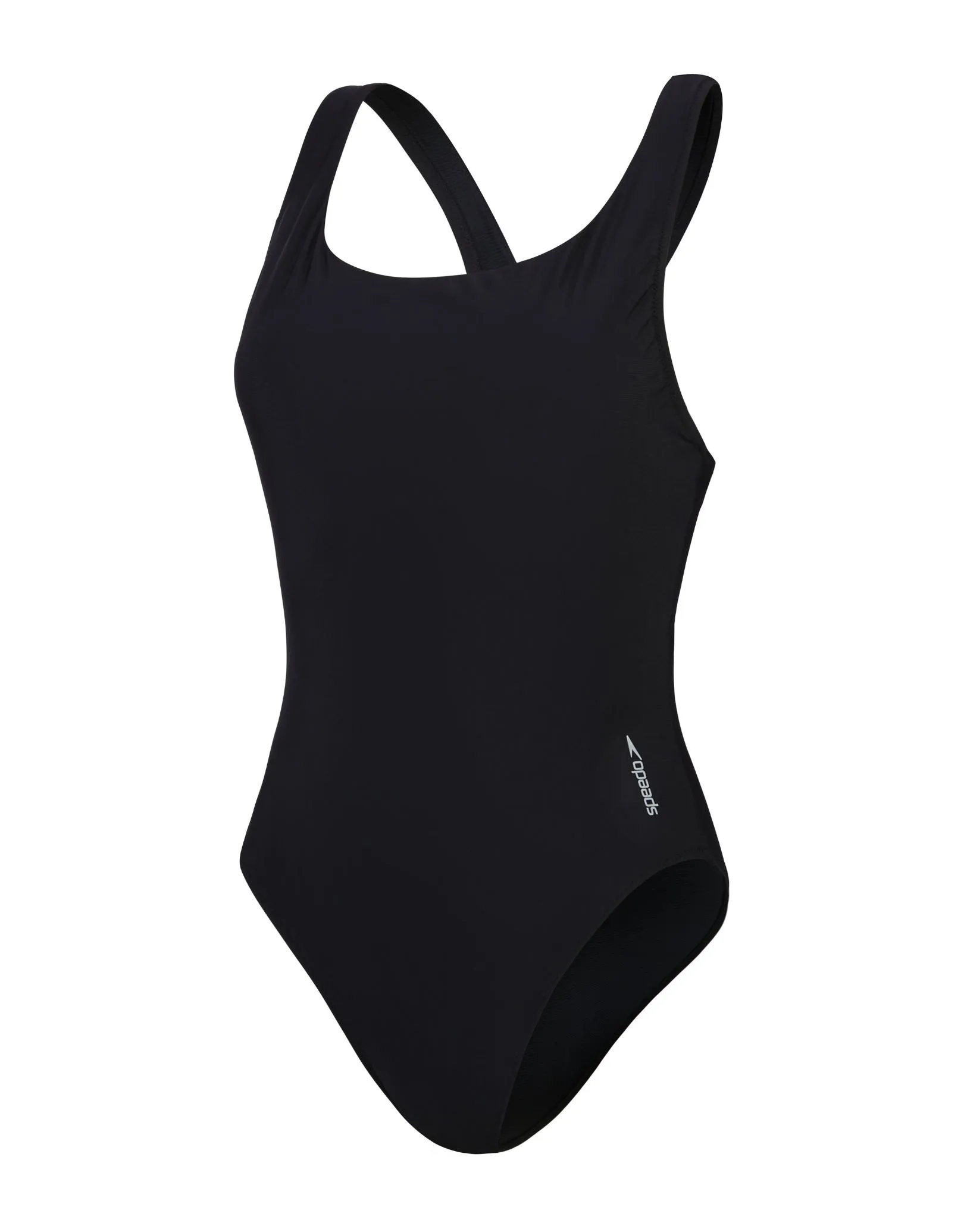 Solid Highneck Scoop Swimsuit - Black