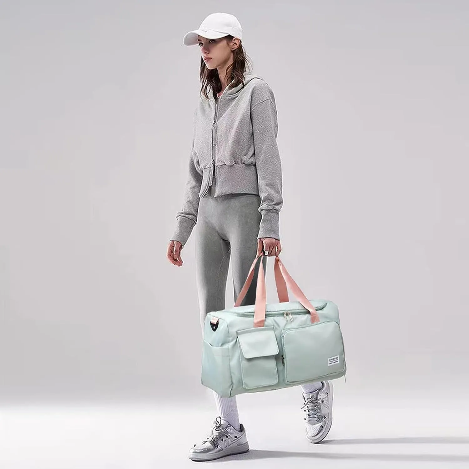 Sport Gym Bag, Weekend Travel Bag with Shoe Compartment and Toiletry Bag