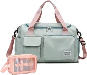 Sport Gym Bag, Weekend Travel Bag with Shoe Compartment and Toiletry Bag